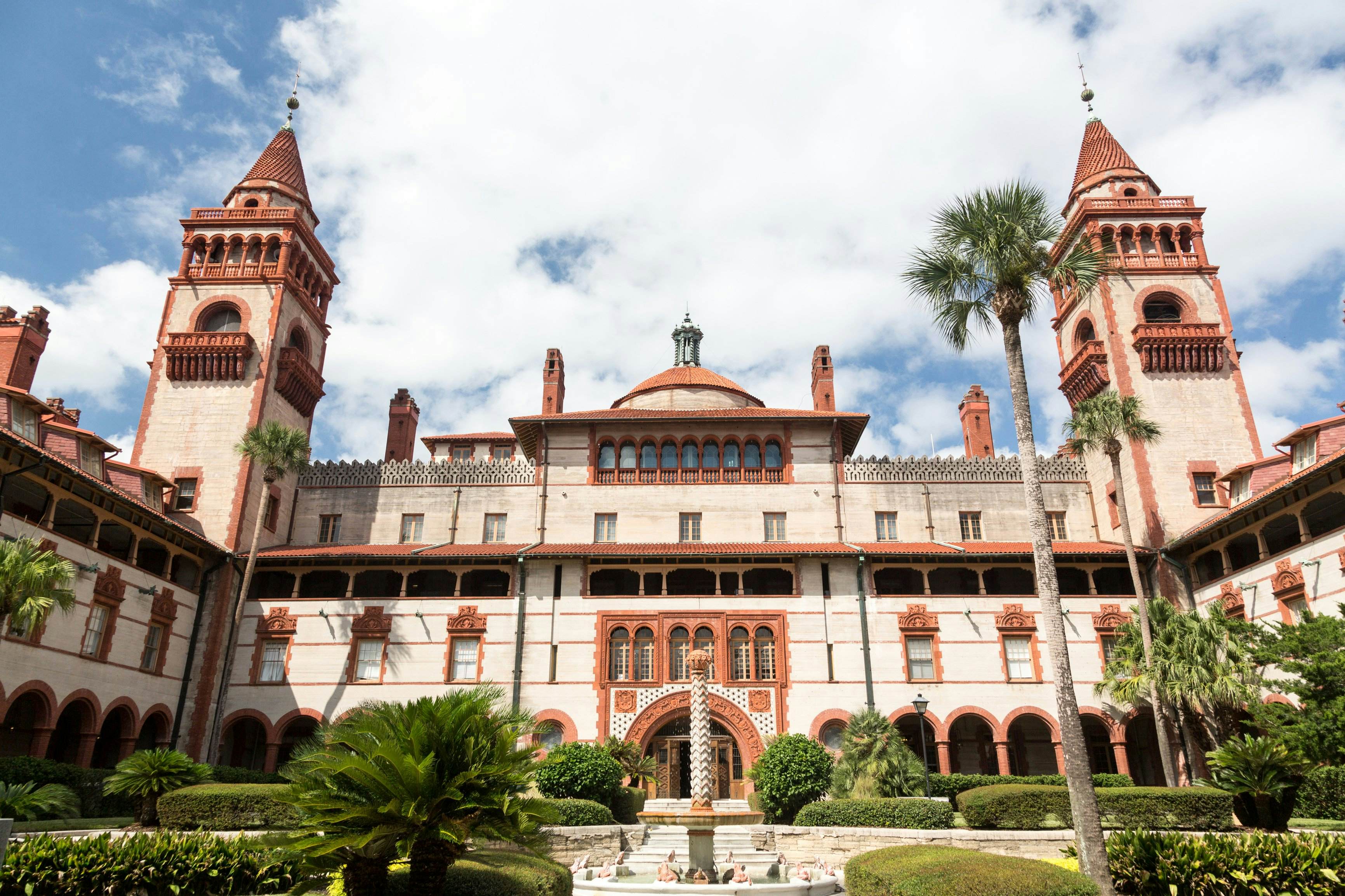 Ornate tower and details of Ponce de Leon hotel now Flagler college built Henry Flagler in St Augustine Florida; 
Hotel Ponce de León
Shutterstock ID 119260024; your: Bridget Brown; gl: 65050; netsuite: Online Editorial; full: POI Image Update